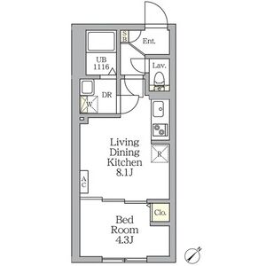 1LDK 間取り図