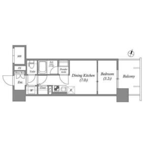 1DK 間取り図