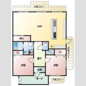 2LDK 間取り図