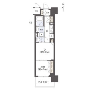 1DK 間取り図