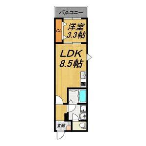 1LDK 間取り図