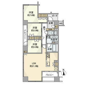 3LDK 間取り図