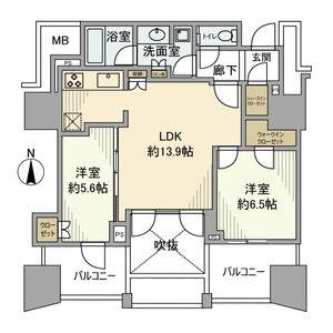 2LDK 間取り図