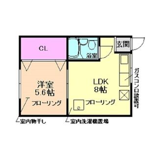 1DK 間取り図