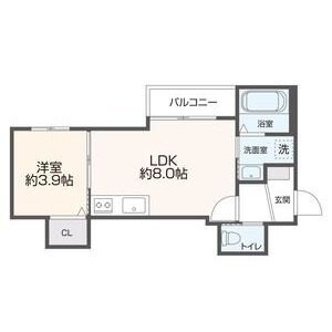 1LDK 間取り図