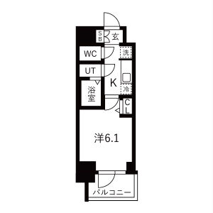 1K 間取り図