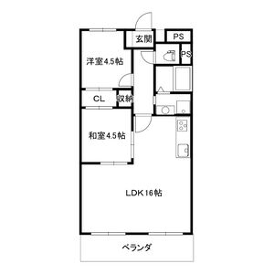 2LDK 間取り図