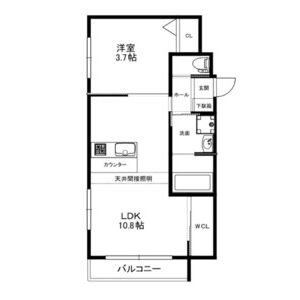 1LDK 間取り図