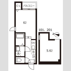 1K 間取り図