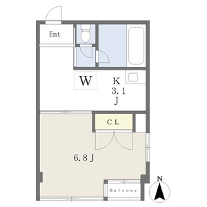 1K 間取り図