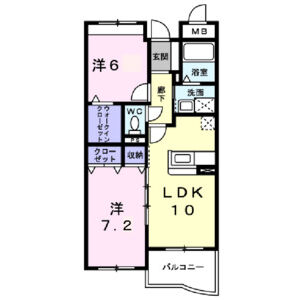 2LDK 間取り図