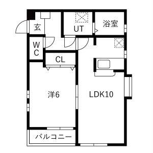 1LDK 間取り図