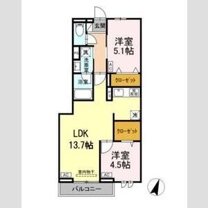 2LDK 間取り図