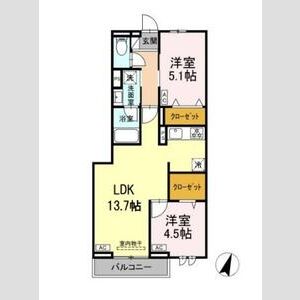 2LDK 間取り図
