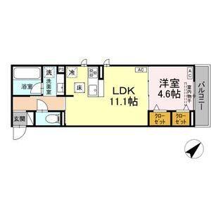 1LDK 間取り図
