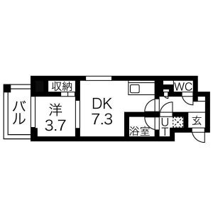 1K 間取り図