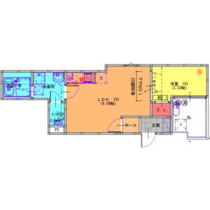 1LDK 間取り図