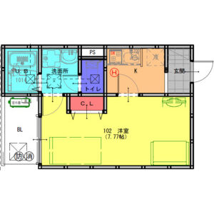 1K 間取り図