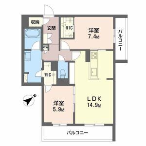 2LDK 間取り図