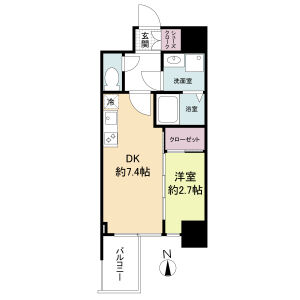 1DK 間取り図