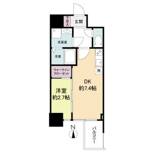 1DK 間取り図