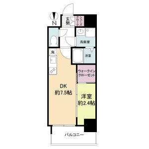 1DK 間取り図