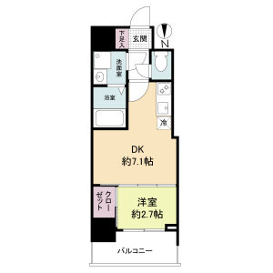 1DK 間取り図