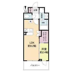 1LDK 間取り図