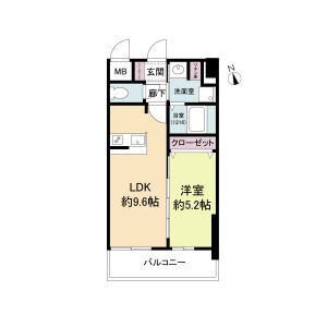 1LDK 間取り図