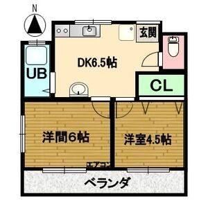 2DK 間取り図