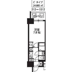 1K 間取り図