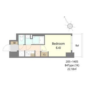 1K 間取り図