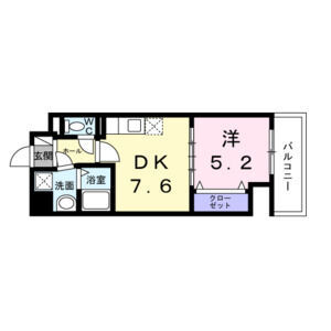 1DK 間取り図