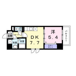 1DK 間取り図