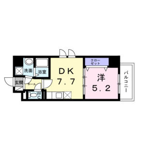 1DK 間取り図