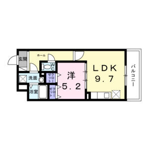 1LDK 間取り図