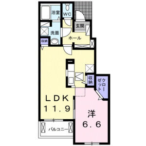 1LDK 間取り図