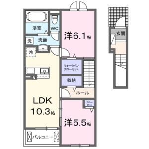 2LDK 間取り図