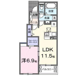 1LDK 間取り図