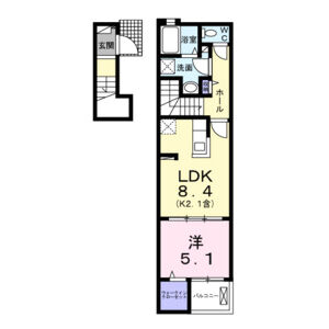 1LDK 間取り図