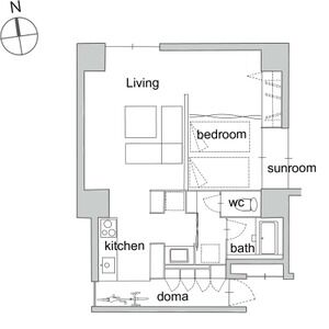 1LDK 間取り図