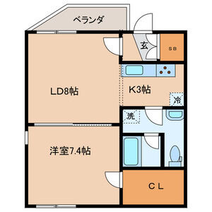 1LDK 間取り図