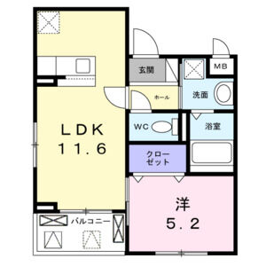 1LDK 間取り図
