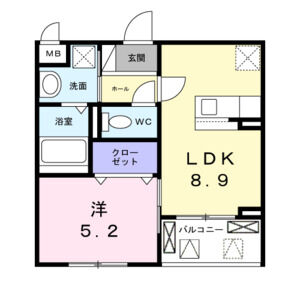 1LDK 間取り図