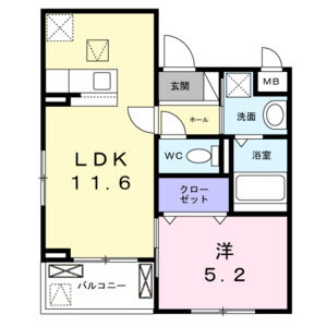 1LDK 間取り図