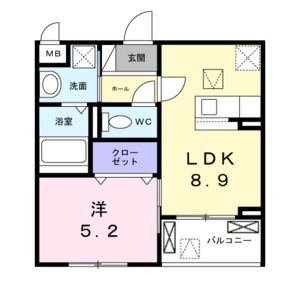 1LDK 間取り図