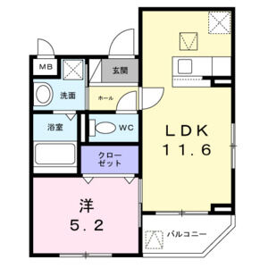 1LDK 間取り図
