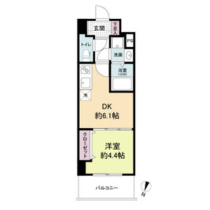 1DK 間取り図