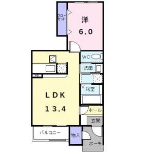 1LDK 間取り図