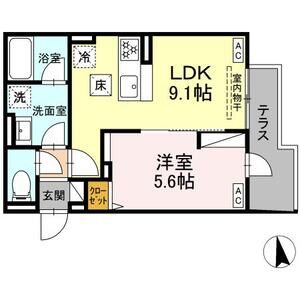 1LDK 間取り図